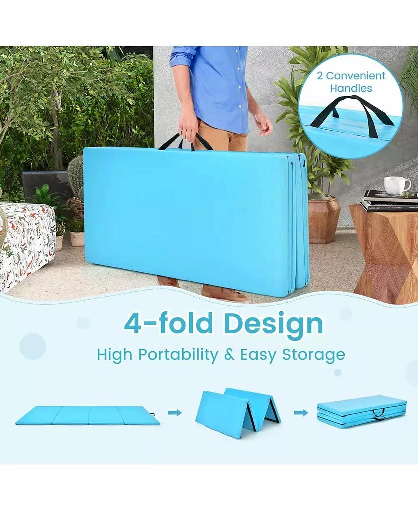 HONGGE 4-Panel Folding Gym Mat – Non-Slip, Portable, Durable for Home Gym, Yoga, Kids Play 9