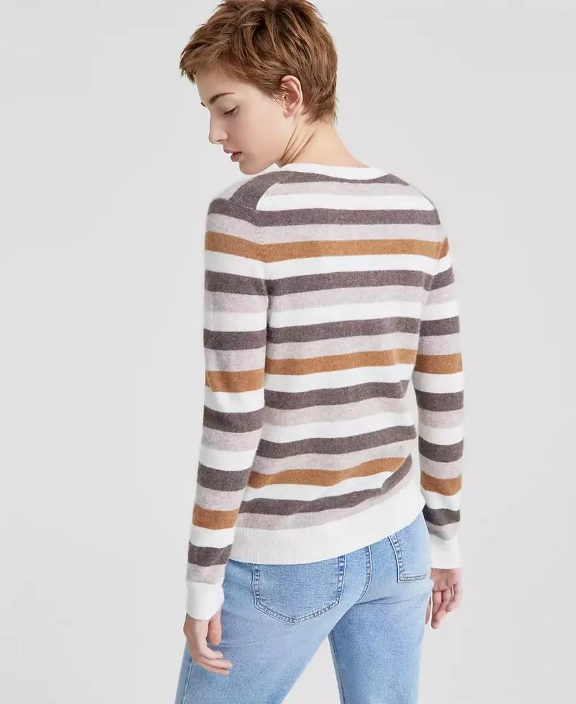 Charter Club Women's Striped 100% Cashmere V-Neck Sweater, Created for Macy's 2