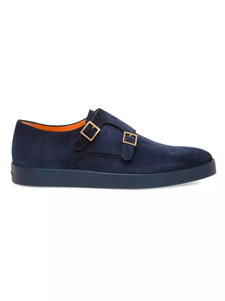 Santoni Atlantis Suede Double Monk Strap Shoes 1