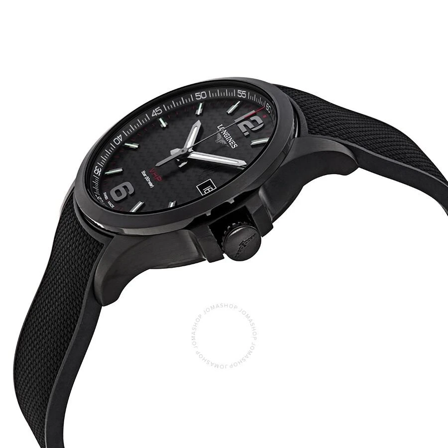 Longines Conquest V.H.P. Perpetual Quartz Black Carbon Dial Men's Watch L3.726.2.66.9 2