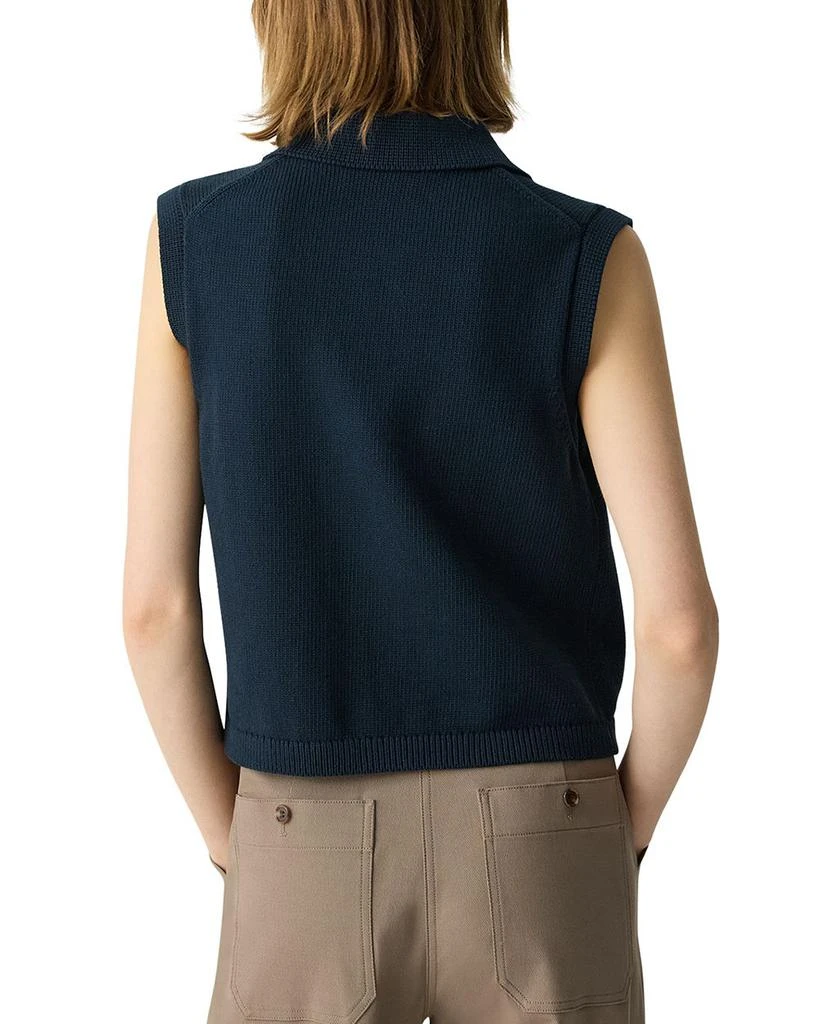 Theory Zip-Up Vest in Rounded Cotton 3