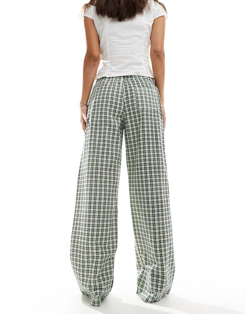 Motel Motel lirura check straight leg trousers in black and white