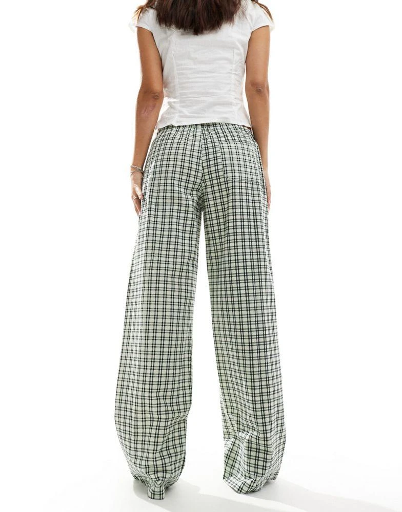 Motel Motel lirura check straight leg trousers in black and white 2