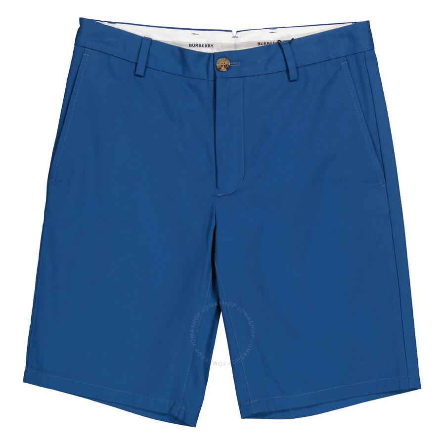 Burberry Dark Cerulean Blue Shibden Logo Applique Shorts
