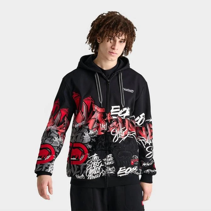 Ecko Unltd Men's Ecko Graffiti Graphic Full-Zip Hoodie 1
