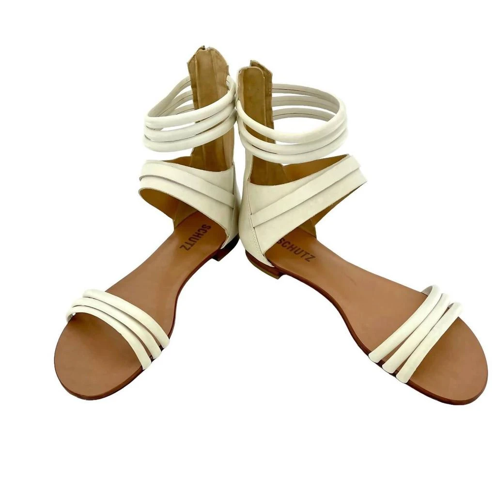 Schutz Schutz - Women's Soft Leather Strappy Gladiator Flat Sandals 4