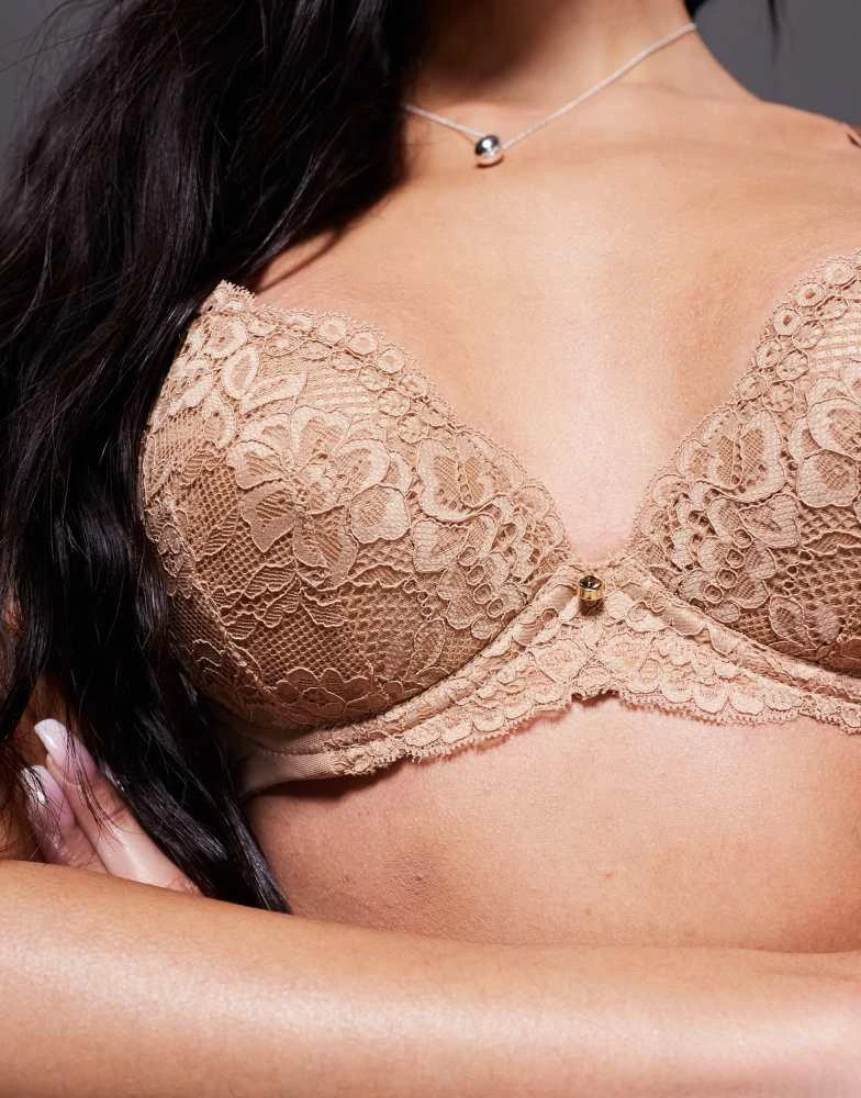 Ann Summers Ann Summers A-G Sexy lace plunge bra in light beige - BEIGE 2