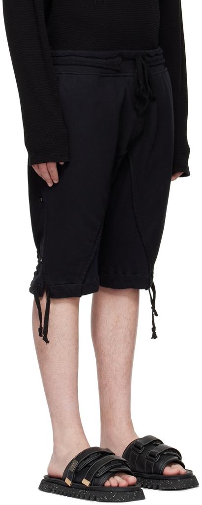 Greg Lauren Black Cotton Shorts