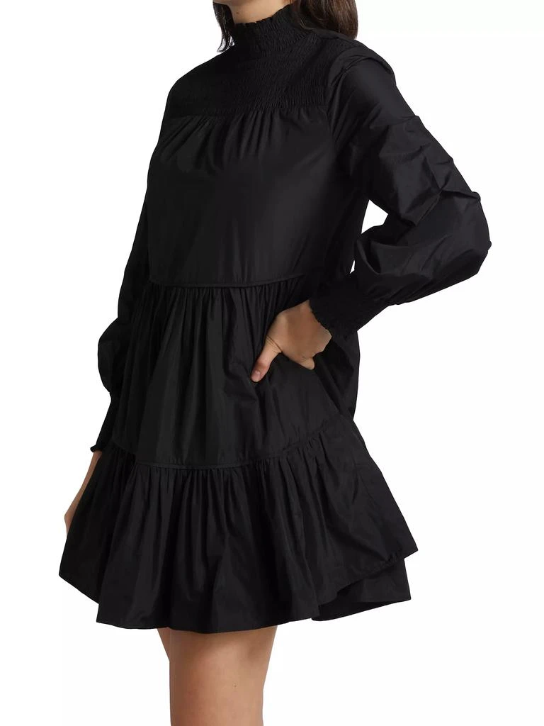VERONICA BEARD Vigore Smocked High-Neck Dress 4