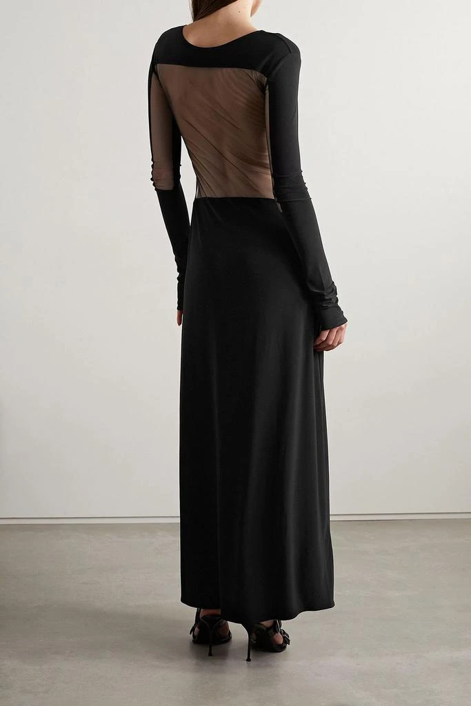 GRACE LING Tulle-paneled stretch-jersey maxi dress 6
