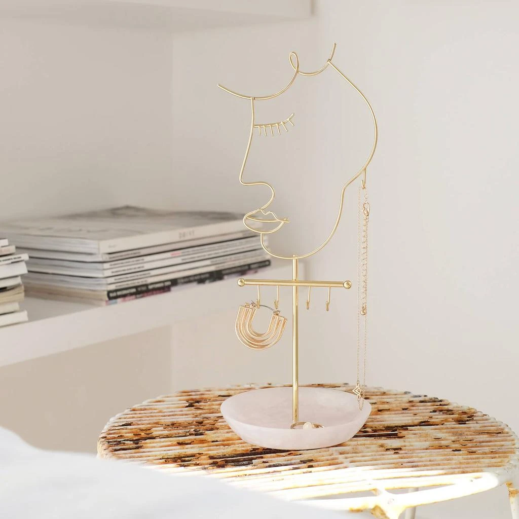 Stackers Stackers Rose Quartz Effect 5 Hook Face Jewellery Stand 2