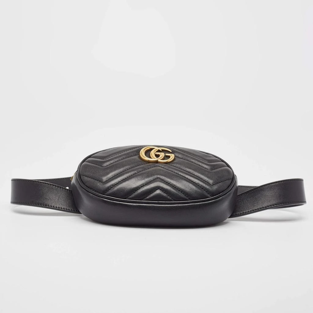 Gucci Gucci Black Matelassé Leather Mini GG Marmont Belt Bag 9