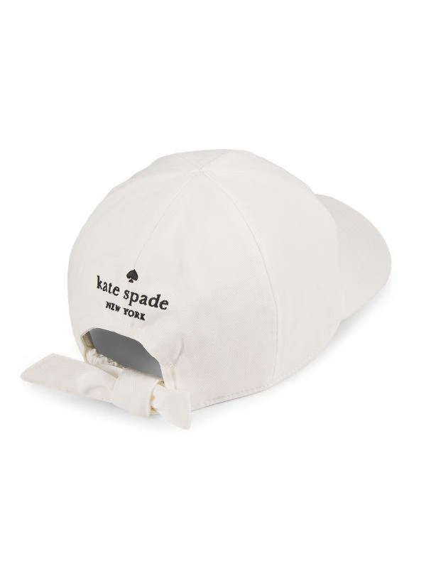 Kate Spade White Baseball Cap Noel Patch Baseball Hat | Kate Spade Outlet main image 2