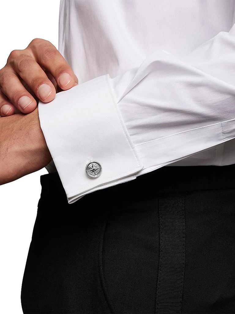 David Yurman Maritime® Compass Cufflinks with Center Black Diamond 3