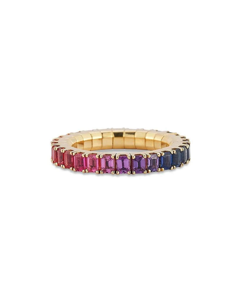 EXTENSIBLE Rainbow Sapphire Stretch Eternity Ring 1