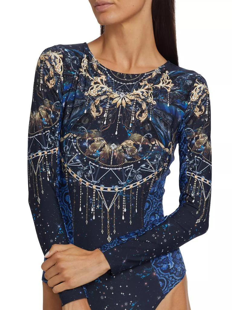 Johnny Was Supernova Surf Long-Sleeve One-Piece Swimsuit 5