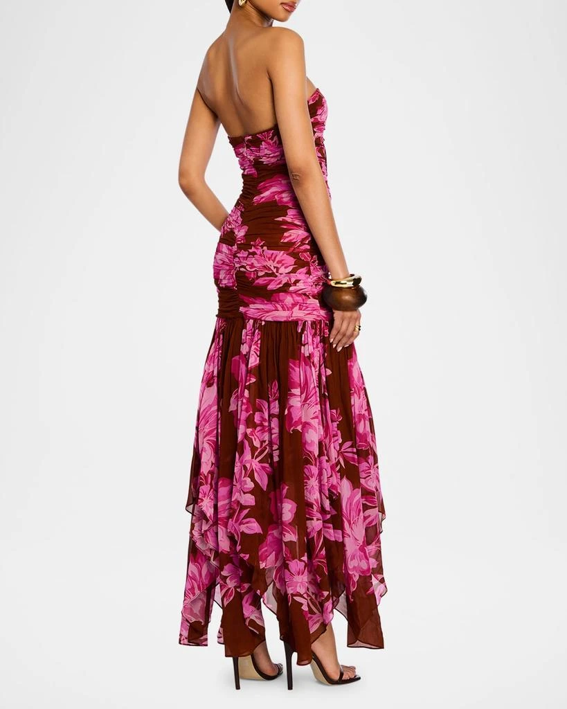 retrofête Teryn Silk Chiffon Strapless Maxi Dress 3