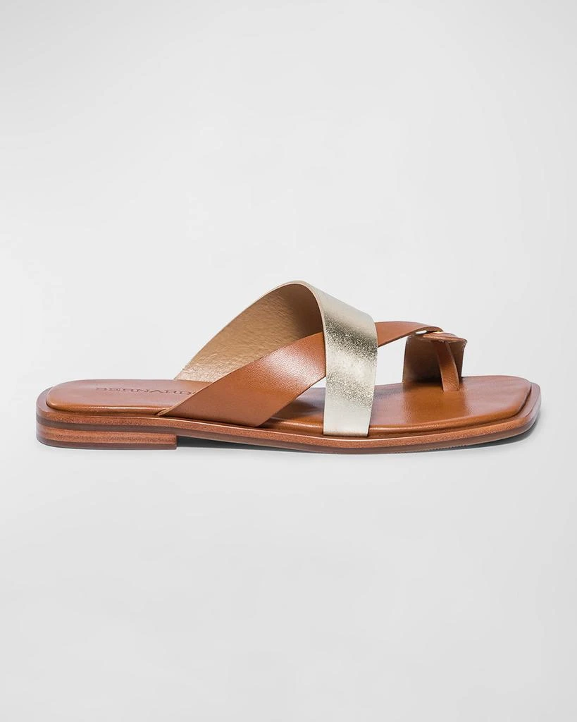 Bernardo Mixed Leather Toe-Ring Slide Sandals 1