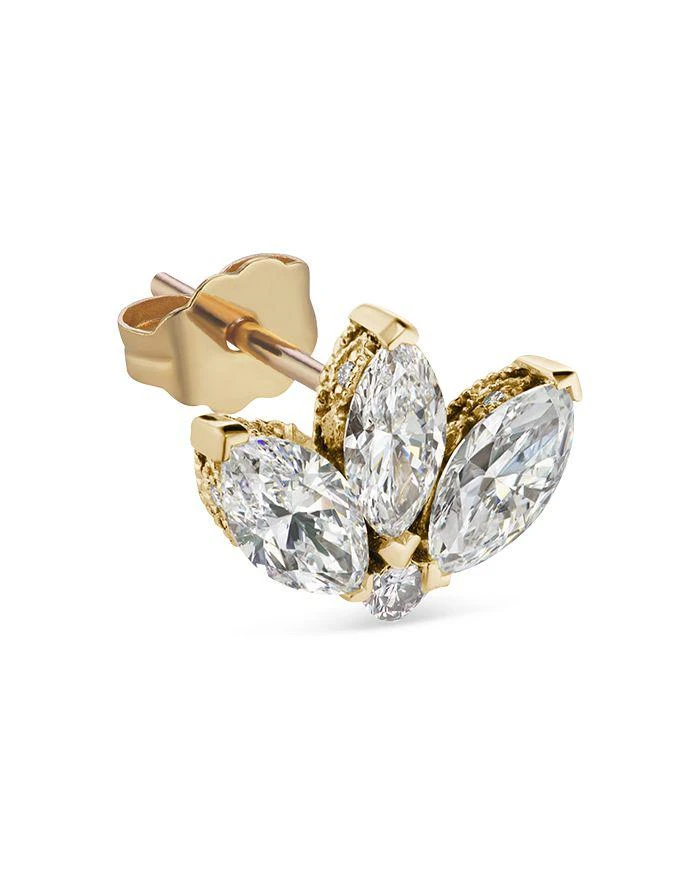Maria Tash 18K Yellow Gold Diamond Lotus Stud Earring 1