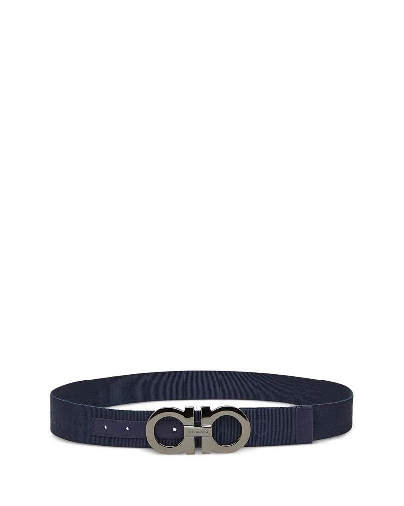 Salvatore Ferragamo Men's Double Gancini Fixed Fabric Belt 3