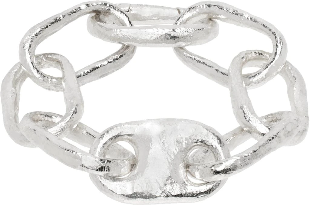 Parts of Four Silver Roman Small Link Bracelet