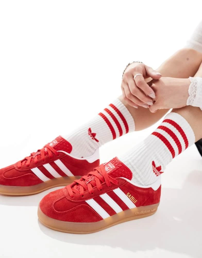 adidas Originals adidas Originals Gazelle Indoor trainers in red 5