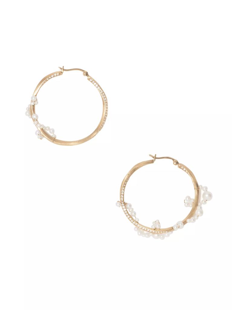 Completedworks Main Blast Off 14K Gold-Plate & Pearl Hoop Earrings