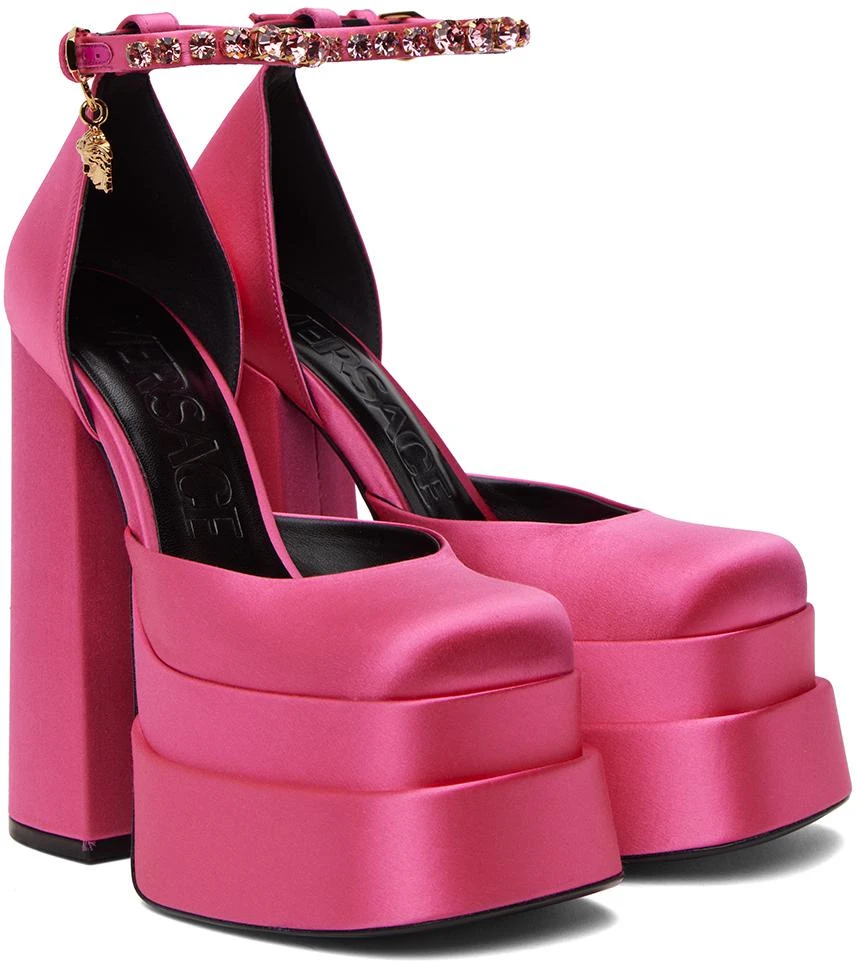 Versace Pink Medusa Aevitas Platform Heels 4
