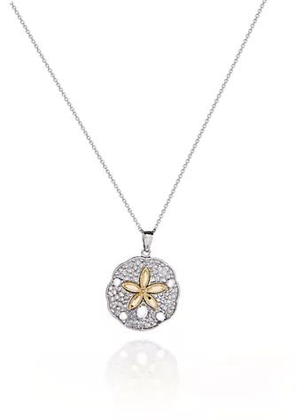 Belk & Co. Co. Sterling Silver With 14K Yellow Gold Sand Dollar Pendant