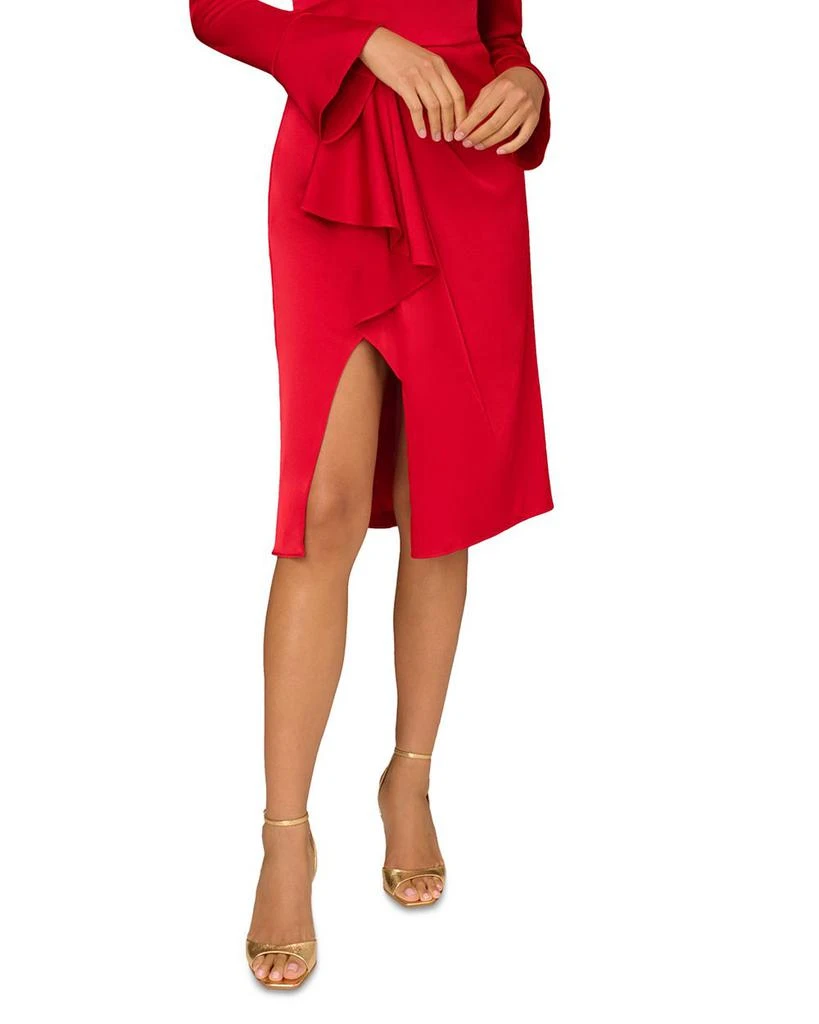 Aidan Mattox Crepe Back Satin Midi Dress 4