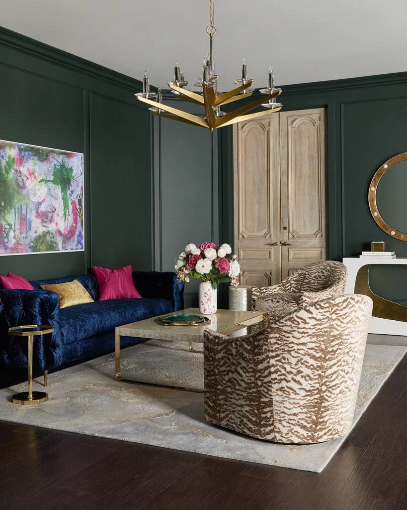 John Richard Wispy Mauve 25" Faux Floral Arrangement in Metal Vase 2