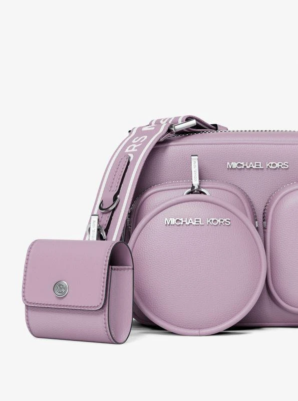 Michael Kors Jet Set Leather Medium Crossbody Bag with Case for Apple Airpods Pro® 6