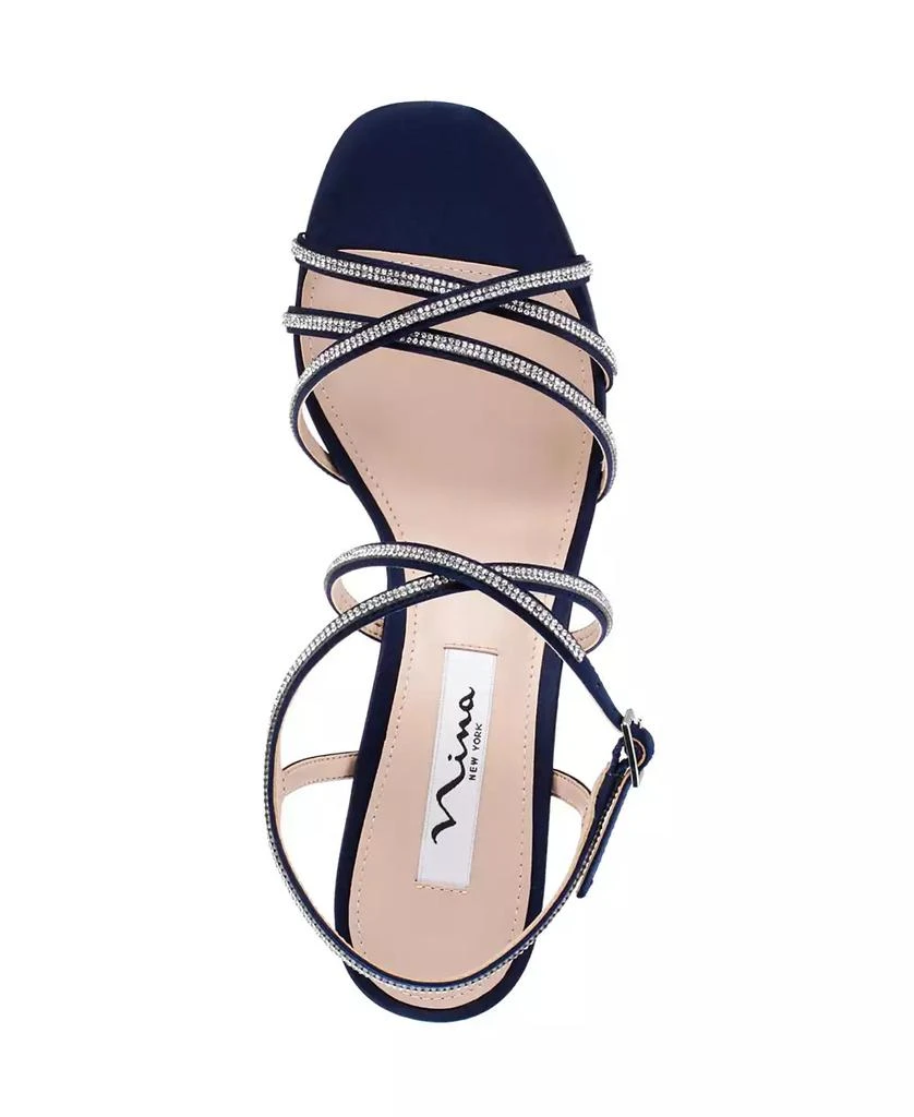 Nina Women's Anna Crystal Embellished Strappy Dress Sandals 5
