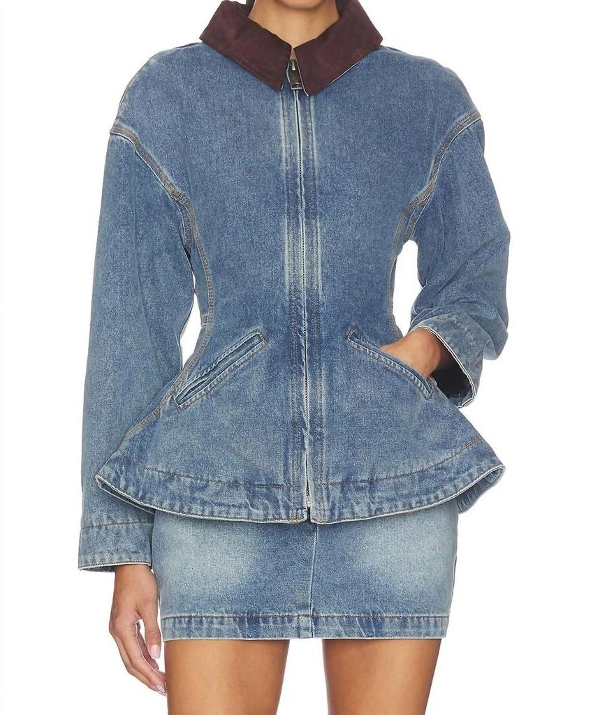 Line 
Dot Line And Dot - Mottle Denim Jacket