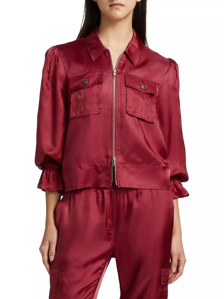 Cinq à Sept Holly Satin Puff-Sleeve Jacket 3