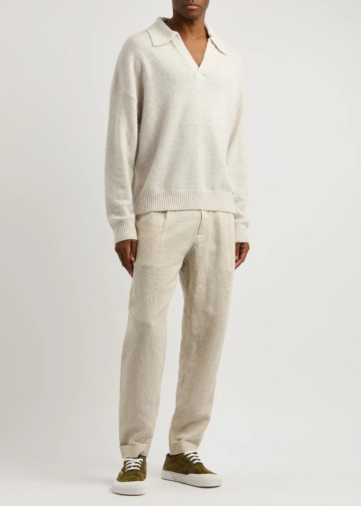 CHE Atticus brushed-knit polo jumper  4