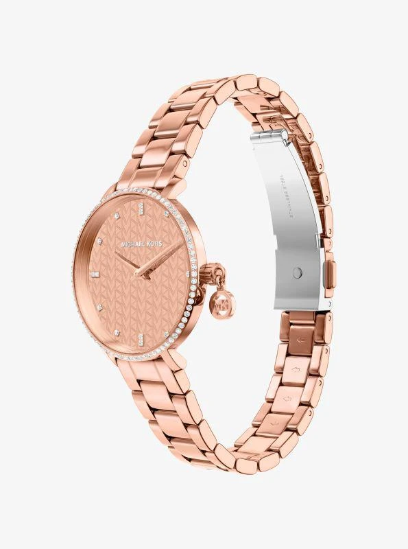 Michael Kors Mini Pyper Pavé Rose Gold-Tone Watch 5