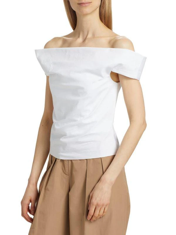 Rosie Assoulin Can't Bare It Cotton Poplin Top 3