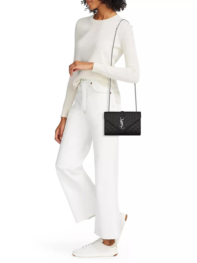 Yves Saint Laurent Envelope Small Bag In Mix Matelassé Grain De Poudre Embossed Leather 2