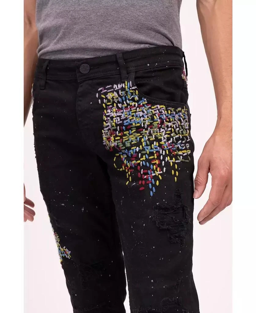 RON TOMSON Men's Modern Embroidered Denim Jeans 3