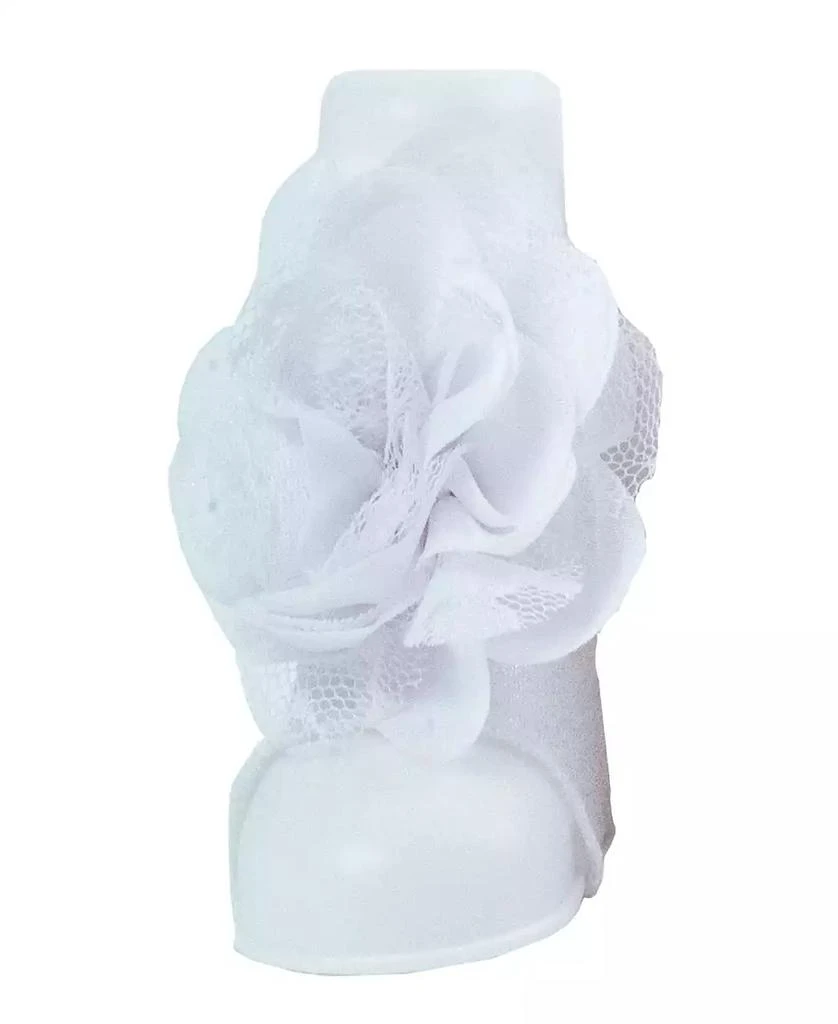 Baby Deer Baby Girls Shimmer Peep Toe Sock with Flower Overlay 1