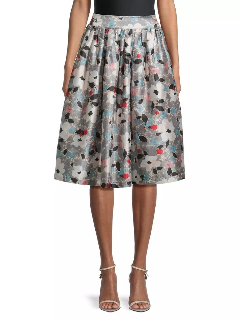 Frances Valentine Barbara Poppy Satin Midi-Skirt 3