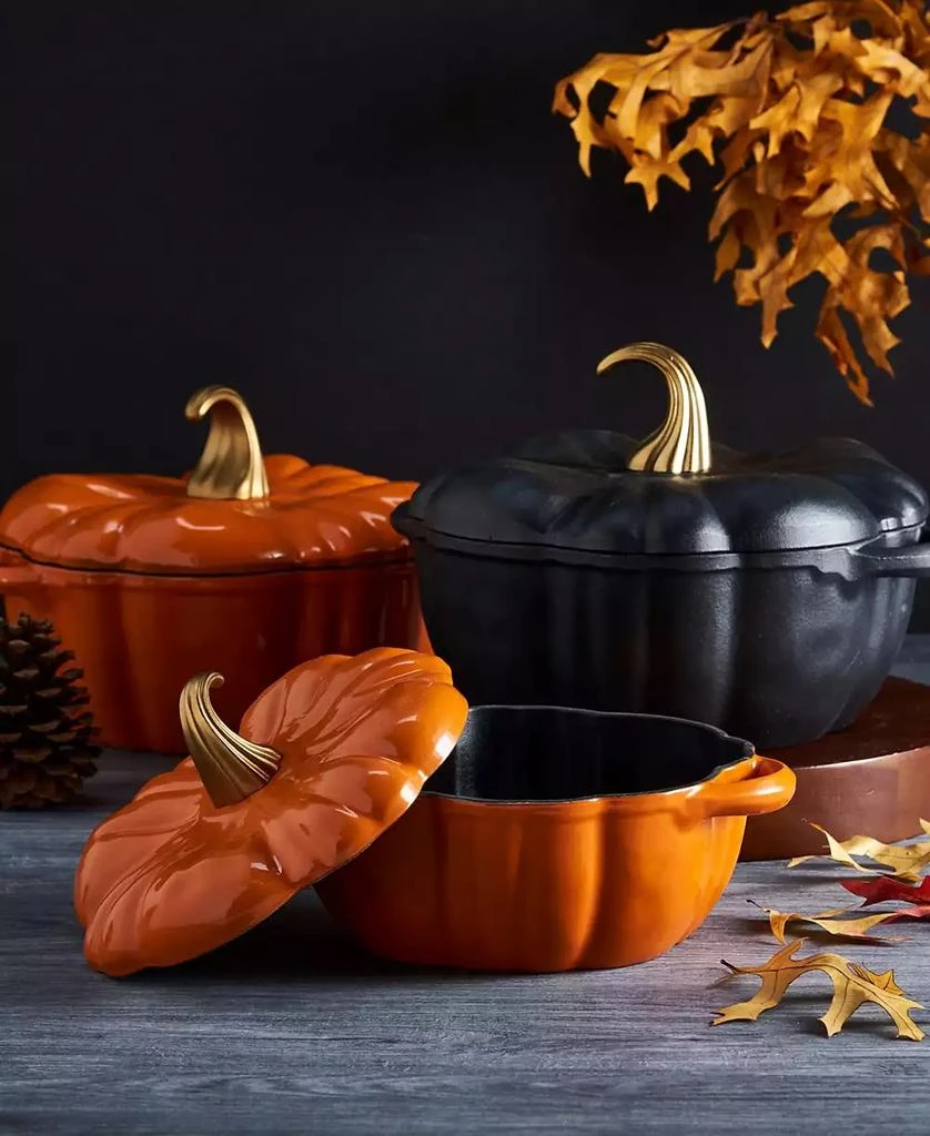 Smith and Clark Iron Works Enameled Cast Iron 2-Qt. Pumpkin Dutch Oven 8