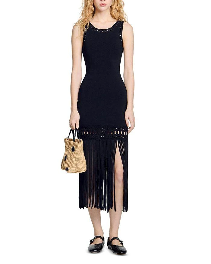 Fringed Knit Dress  On Sale Now with Up to 31% Off | Discover Exclusive  Deals & Savings at BeyondStyle  Authentic Sandro dress|women with  Limited-Time Discounts, Free Shipping, and Price Comparisons