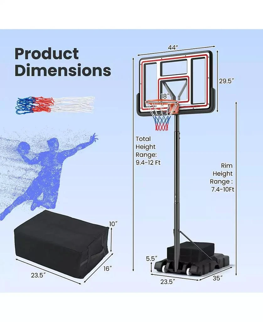 Mecale Portable Basketball Hoop Adjustable Basketball Goal System 3