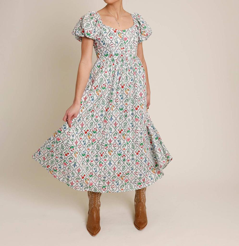 Moon River Moon River - Wildflower Basque Waist Dress