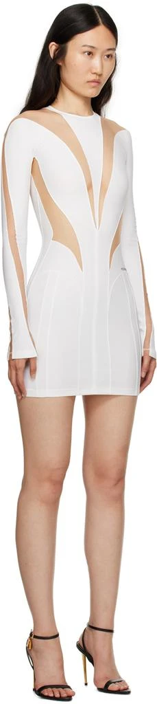 Mugler White & Beige Illusion Minidress 2