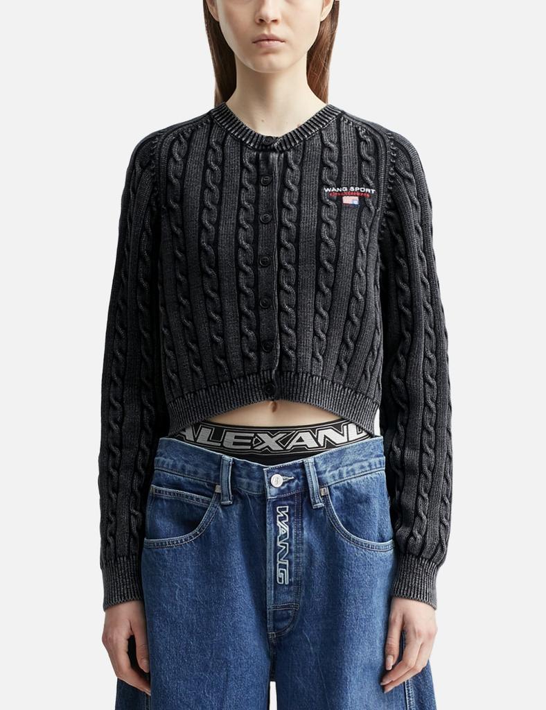 Alexander Wang Cable-Knit Cropped Cardigan