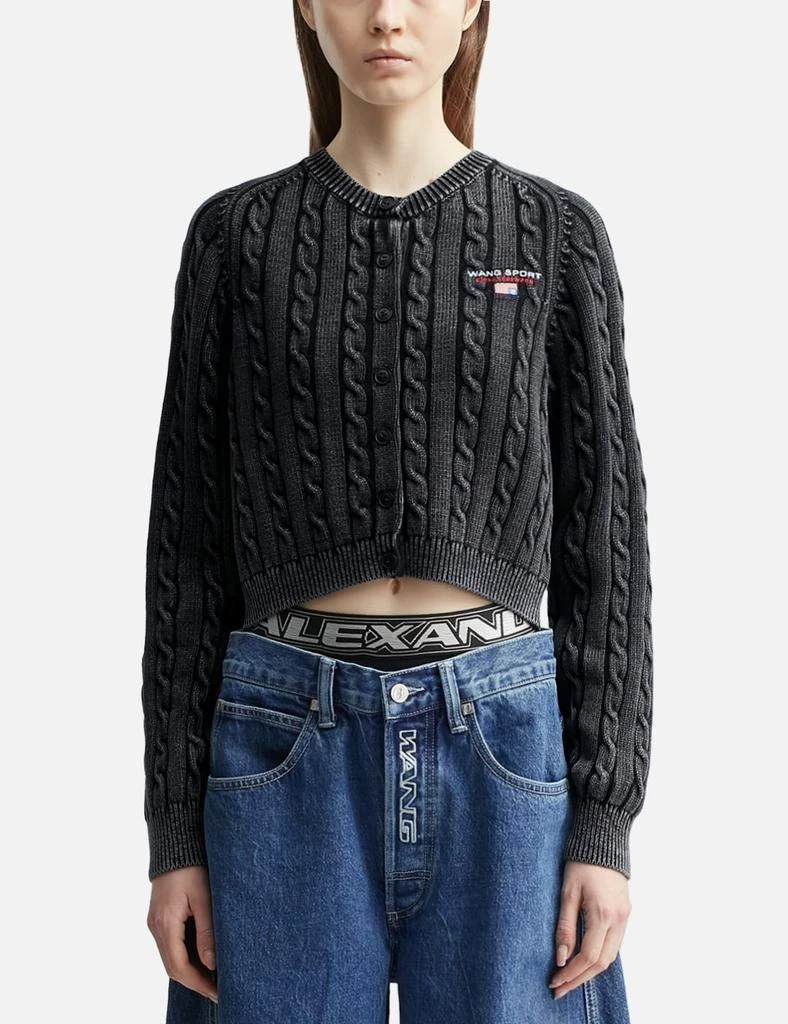 Alexander Wang Cable-Knit Cropped Cardigan 1
