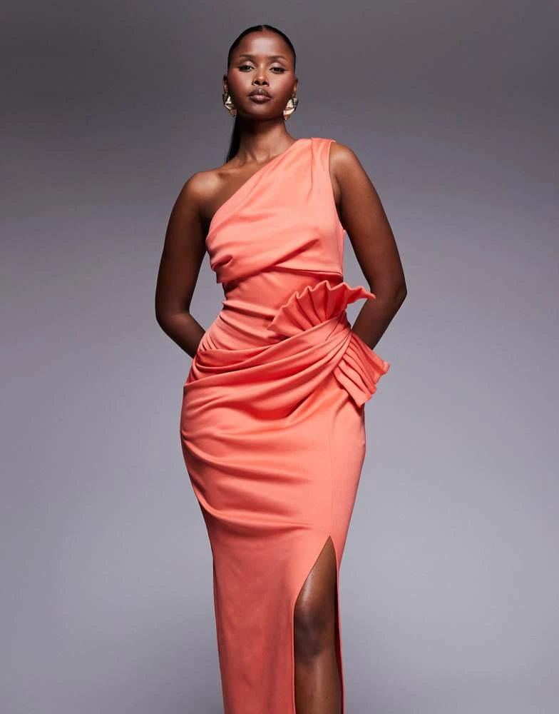 Shop ASOS DESIGN one shoulder pleated waist detail midi dress in coral scuba-style fabric on Sale at BeyondStyle Get 70% Off ASOS DESIGN one shoulder pleated waist detail midi dress in Shop ASOS DESIGN one shoulder pleated waist detail midi dress in coral scuba-style fabric on Sale at BeyondStyle Get 70% Off ASOS DESIGN one shoulder pleated waist detail midi dress in